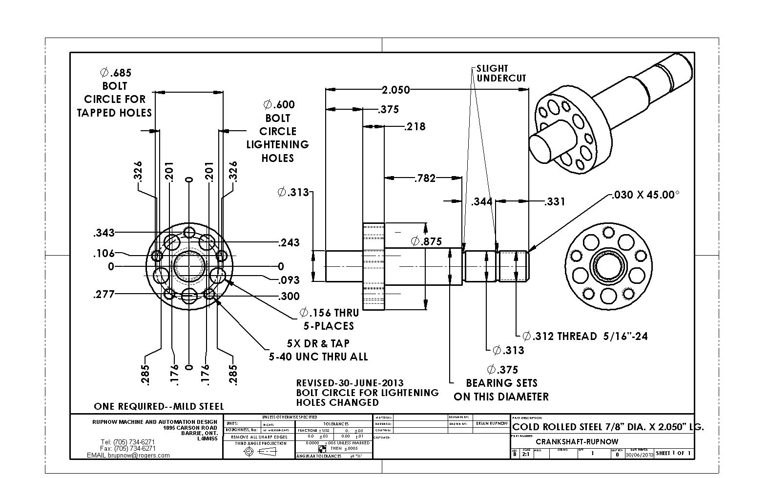 crankshaft cad drawing